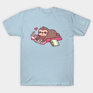 Cute Sloth Playing Video Games T-Shirt